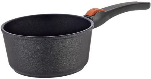 SKK kleiner Antihaft Saucentopf Ø 18 cm - induktionsgeeignet - Aluguss beschichtete Stielkasserolle & abnehmbarer Griff - Made in Germany