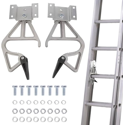 2 Pcs Aluminum Ladder Lock Kit, Extension Ladder Locks, Plum Blossom Disc Buckle Ladder Lock, Ladder Rung Locks, Telescopic Ladder Fixtures, Ladder Accessories for Extension Ladders