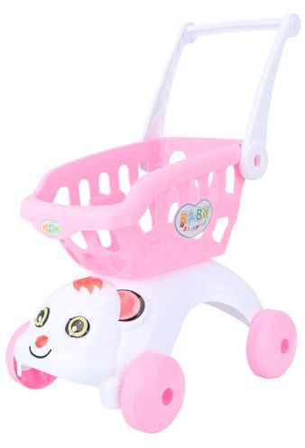 Vaguelly Chariot de Simulation pour Enfants Mini Panier Chariot en Plastique pour Enfants transpalette Manuel Chariot de supermarché de Simulation Mini Chariot de Courses Fille