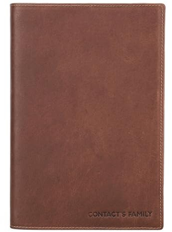 AMIUHOUN Retro-Leder-Buchhülle, Schutzhülle mit Stifthalter, Business-Notizblock, Notizbuch, Buchhülle, Büro, Schulbedarf, langlebig, A5
