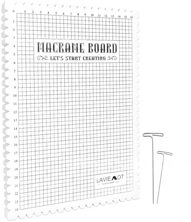 LERONO Planche à tresser en macramé 185 x 265 mm pour bracelet macramé fait main avec aiguille
