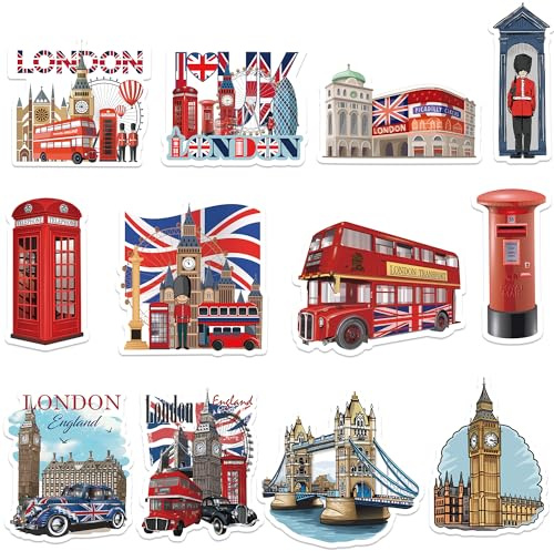 London Icons Kühlschrankmagnete, Souvenir, britisches Baudesign, 12 Stück, Doppelstöckiger Bus, rote Telefonzelle, Turmbrücke, England-Auto-Souvenirs, Geschenke, Magnete für Familie, Freunde, Kollegen | Doppelstöckiger Bus, rote Telefonzelle, Turmbrücke, England-Auto-Souvenirs, Geschenke, Magnete für Familie, Freunde, Kollegen