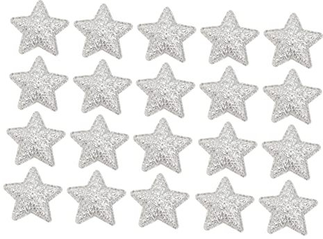 Gogogmee 100 Stück Stern Stoffaufnäher Silber Selbstgemacht Weihnachten Patch Applikation Für Kleidung Taschen Kinder Kleidung Basteln