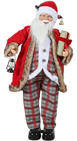 HOMCOM Animated Santa Claus, 141cm Tall Christmas Decoration with Sound Activated and Festive Music for Party
