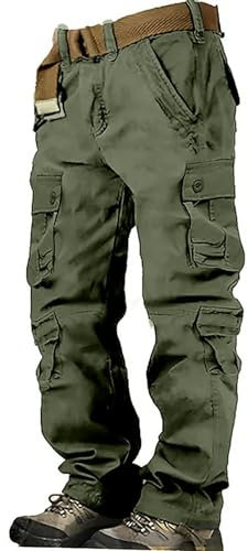 Cargohose für Herren, lockere Passform, Stretch-Baumwolle, Kordelzug an der Taille, Trainingshose, Jogginghose, leicht, Kampf, Arbeitskleidung, normale Passform, Sporthose, Business, Büro, formelle