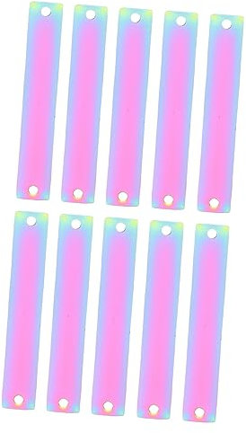 LALAFINA 10stücke Blank Anhänger Rechteckig Metall Stempel Tags Für Diy Schmuck Schlüsselanhänger Basteln