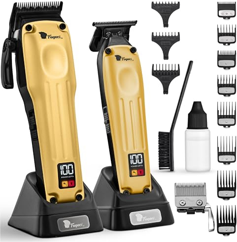 Fagaci Hårklippare Trimmer Set För Män, Fade & Taper Borstlös Motor | Utbytbara fade/taper-blad, Keramiska/DLC-blad, Borstlös motor, 5x längre skärpa