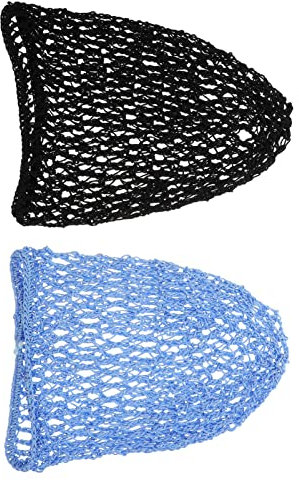 CALLARON 2stücke Häkel Haarnetz Elastisch Atmungsaktiv Leicht Haarnetz Damen Schlafmütze Netz Haarschutz Lang Mesh Komfortable Haarhaube Für Frauen Lockiges Haar Nachtpflege