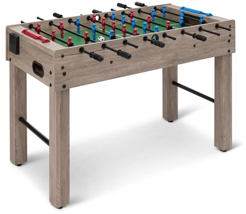 Amazon Basics 48-Inch Foosball Table Soccer Game Room Size with 4 Balls and 2 Cupholders, Oak