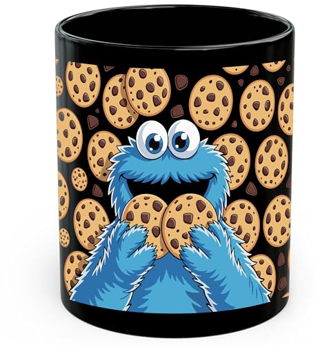 Cookie Monster Ceramic Coffee Mug 11oz Sesame Street Character - Tea Coffee Mug with Comfortable Grip - Unique Fun Gift Cup for Office or Home - Vibrant Long-Lasting Print ID44991