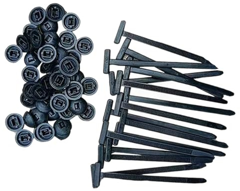 Nylon Universal Cable Tie Buckle,Hebillas Universales de Nailon Para Bridas,Soporte de Bridas de Cremallera Autoblocante Resistente con Diseño de Pin y Botón,Cinchos Bridas de Plástico de Coche (100)