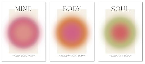 ARTFAVES® Poster Set - Aura Trio - 3-teilige Bildercollage Wohnzimmer, Schlafzimmer - moderne Wandbilder Affirmationen, Achtsamkeit, mind body soul - 30x40 cm - ohne Rahmen