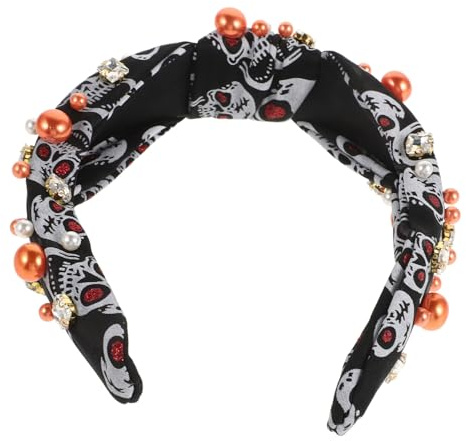 DEARMAMY Halloween Huvudband för Kvinnor med Konstgjorda Pärlor Huvudband för Halloween Säkert Glidande Tillbehör för Halloweenkostymer Festligheter