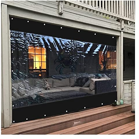 Tenda a pannello impermeabile in PVC trasparente con occhielli, 8 teloni, per pergola, gazebo, balcone, pannelli laterali resistenti alle intemperie per privacy e protezione