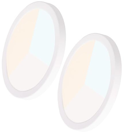 Alpinaluz Lot de 2 plafonniers LED blancs 18 W Ø225 mm - Downlight LED encastrable ou surface, ultra fin 17 mm, CCT 3000K/4000K/6000K, coupe réglable Ø65-200 mm, IP44