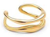SINGULARU Anillo Mujer Doble Aire Acero Baño Oro