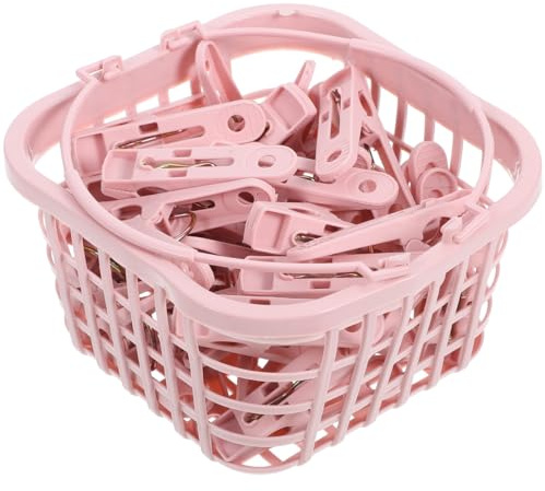 PRETYZOOM 30pcs Plastic Drying Line Pegs with Clothespin Storage Bag, Heavy-Duty Colored Clothespins for Laundry, Outdoor, Multipurpose Crafts, Picture Clips, Food Package Clips
