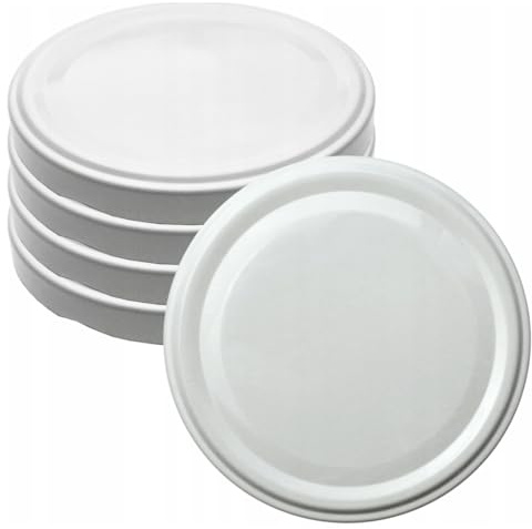 Glass Jar Lids White 100mm Twist Off Metal Replacement Jam Honey Pickle Preserving Caps For Samll Jars (5)