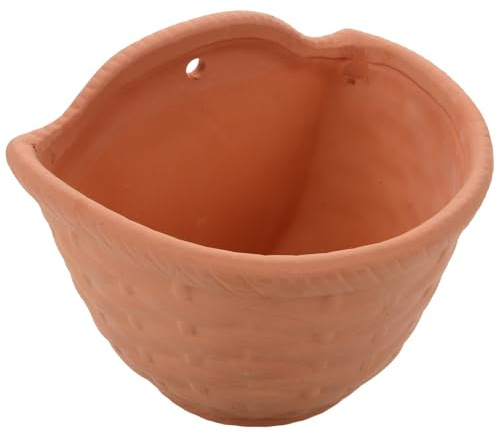 MOBUTOFU Vaso da Parete in Terracotta per Piante Appeso Portavaso da Giardino Esterno in Argilla Ceramica Decorazione Balcone e Parete Resistente e Facile da Installare