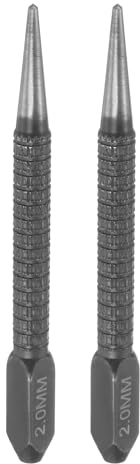 QUARKZMAN 2pcs Pointeau 2mm Acier Au Carbone Antidérapant Poinçon À Onglet Alignement Outil Pour Trous Centres Pour Plastique Métal Bois Marquage