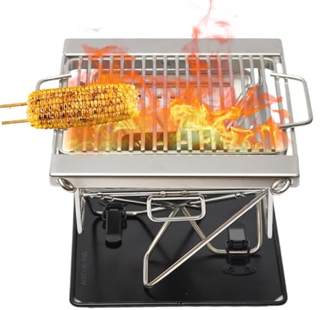 Barbecue Grill | da cucina pieghevoli in acciaio inossidabile - Griglie per barbecue all'aperto - Per Escursionismo Picnic Tailgating Festa Giardino Cucinare Zaini Viaggi