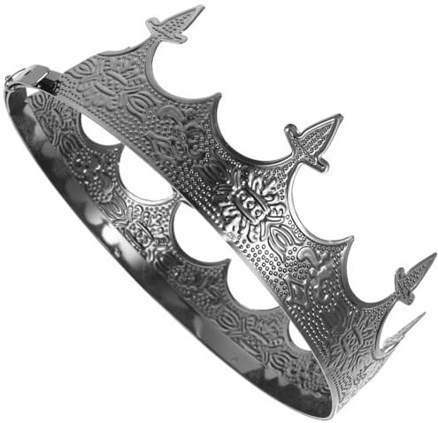 ABOOFAN Couronne en Métal Noire Structure Solide et Légère pour Hommes Style Classique Délicat, pour Fête ou Anniversaire