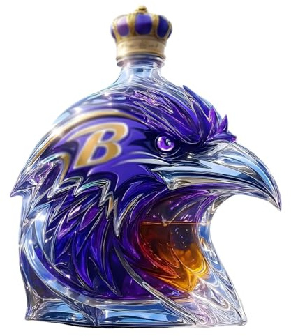 BUSAED Décanteur à Whiskey en Forme de Corbeau – Bouteille en Verre 3D Violette pour décoration Maison & Bar, Carafe Originale, Cadeau pour Anniversaires, Noël, pendaisons de crémaillère
