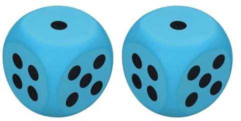 QUARKZMAN 2 Dadi In Schiuma, 6cm/2.36 Pollici Dadi Eva A 6 Facce Palla Antistress Blocco Comprimibili Per Giochi Da Tavolo Per Alleviare Stress E Ansia (Blu)