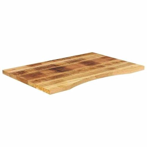 Eleganz Tablero de madera de mango macizo, 100 x 50 x 2,5 cm, con hueco, acabado natural, resistente y duradero, perfecto para oficina en casa y oficina