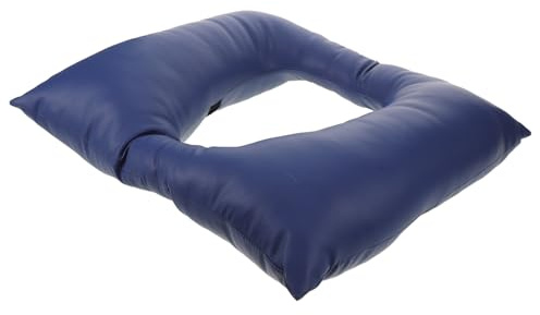 BAZEITFLOW Asiento Elevador para Inodoro Adulto con Acolchado Extra Grueso, Cojín de Piel Azul Marino, Altura Aumentada para Personas Mayores, Ajuste para Inodoros Estándar, Lavable y Cómodo