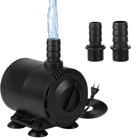 DBREAKS Bomba de Agua Sumergible bomba Acuario 15W 1000 L/H, con 1,5 m cable, para Acuario, Fuente de Jardín, Sistemas Hidropónicos y Estanque