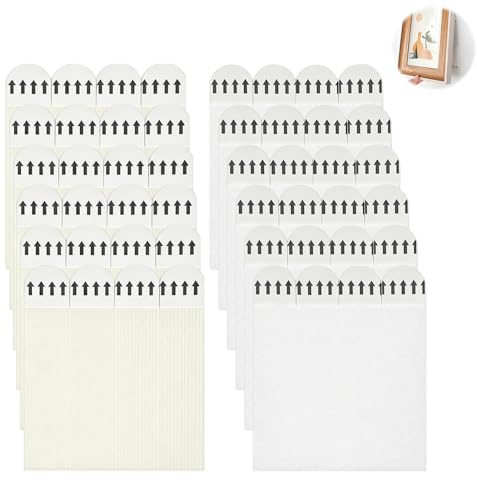 24 coppie di nastro biadesivo extra forte (XL, 92 x 19 mm), per appendere quadri senza forare, strisce adesive con velcro per il montaggio a parete