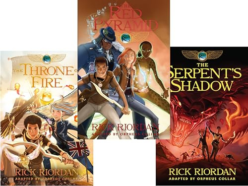 Kane Chronicles Graphic Novels 3 Books Collection Set By Rick Riordan (The Throne of Fire, The Serpent's Shadow, The Red Pyramid)