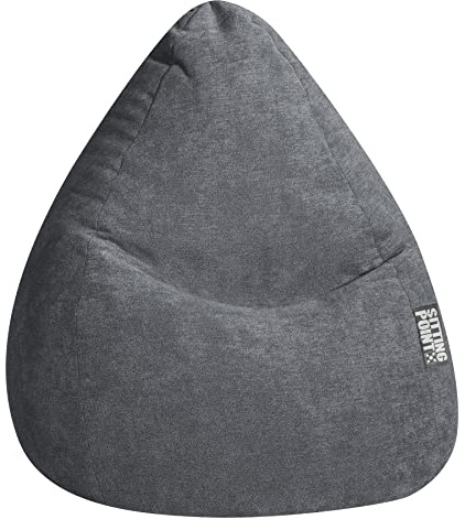 SITTING POINT only by MAGMA Sitzsack ALFA Velours anthrazit XXL ca. 300L