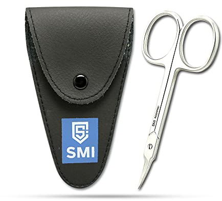 SMI Nagelbandsax böjd precision nagelsax manikyr pedikyr sax rostfritt stål med etui