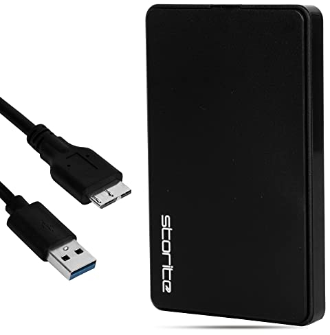 Storite Disco rigido esterno 500 GB HDD USB 3.0 Espansione di archiviazione di backup dei dati ultraveloce - Disco rigido portatile compatibile per Mac, laptop, PC, PS4 (Nero)