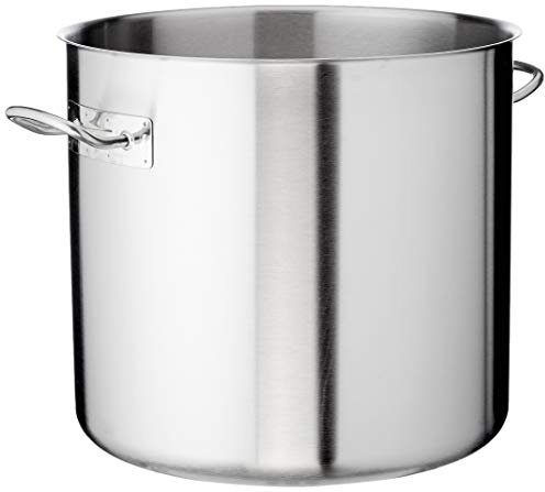 Lacor 8414271039836 - Olla con Tapa, 45 cm, Stainless Steel - Profesional | Para cocidos y grandes cantidades; diseñado para acompañarte en tus preparaciones diarias con comodidad y buen resultado
