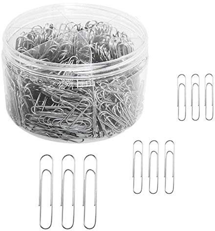 Büroklammern, Jumbo, mittelgroß, klein, silberfarben, 700 Stück