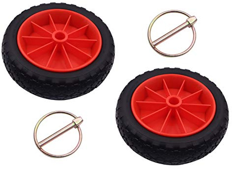 METER STAR 2 x 25,4 cm Kajak-Wagen-Räder, pannensicheres Reifenrad für Kajak, Kanu, Trolley, Ersatzreifen, Durchmesser zentrale Achse 2,3 cm, Vollgummi