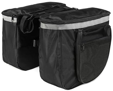 Retoo Fahrradtasche Gepäcktaschen für Fahrrad Doppeltasche Gepäckträgertasche mit Griff 28L Tasche für Gepäckträger Rennrad Hinterradtasche Packtasche Rücksitz-Kofferraumtasche Schwarz