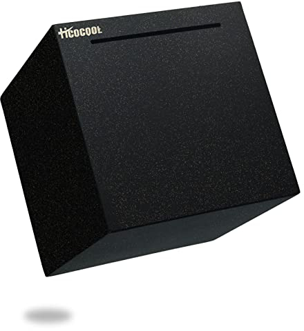 Erwachsene Spardose Edelstahl Safe Sparbüchsen für Erwachsene Einsparungen Echte Spardose (12cm) Schwarz