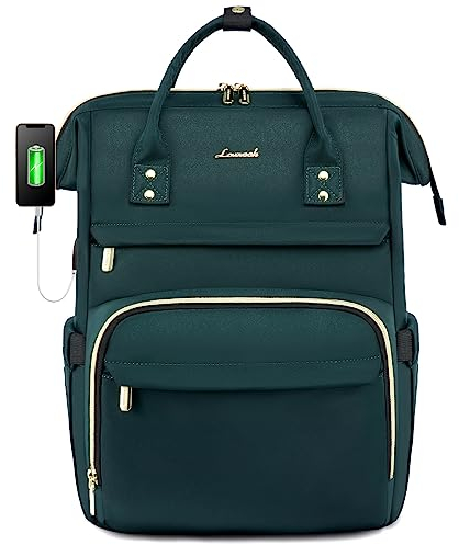 LOVEVOOK Rucksack Damen, Wasserdicht 15,6 Zoll Laptoptasche Groß Daypacks Schulrucksack Mädchen Teenager mit USB Ladeanschluss, Arbeitstasche Backpack für Schule Uni Business Reise