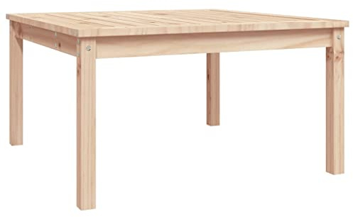 Makastle Gartentisch Kaffeetisch Terrassentisch Beistelltisch Couchtisch Balkontisch Loungetisch mit Holzrahmen, Garten Tisch für Indoors/Outdoors, 82,5x82,5x45 cm Massivholz Kiefer