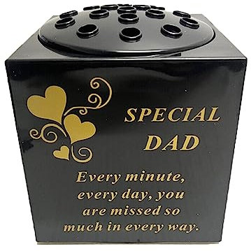 Yaldram Graveside Memorial Rose Bowl, Grave Vase Container for Flower with Personalised Verse Memorial Gift for Loved One. (Dad)