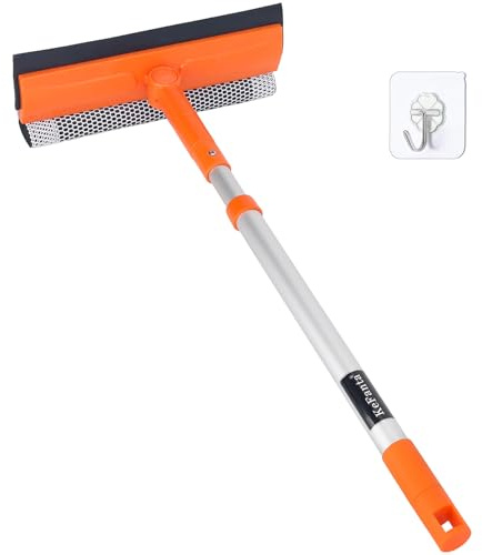 Window Squeegee for Home, Car Windshield Cleaner Tool with Extension Pole 20''-30'', Glass Door and Mirror Washer for Shower Cleaning