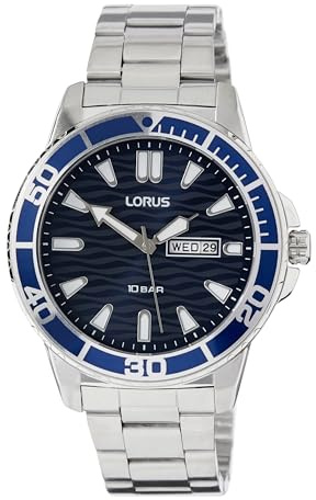 Lorus Men's Analogue Quartz Watch with Metal Strap RH357AX9, Blue