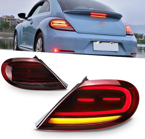 Archaic Rückleuchten kompatibel mit V+W Beetle A5 2013-2020, mit Animation DRL,Rot,Kein E-Prüfzeichen
