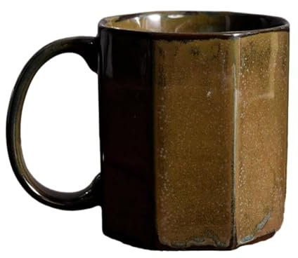 CAPIJIONG 350ml/12oz Estilo nórdico Retro Personalizado Creativo Horno Taza de Cerámica, Pareja Casa Oficina Café Taza - Color Bronce Antiguo