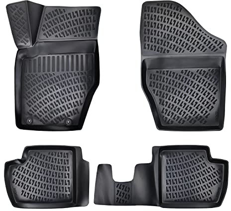 Rizline Gummimatten Kompatibel mit Peugeot 308 1.Gen. 2007-2013 Passgenau Gummimatten Auto Zubehör 1. und 2. Reihe TPE Allwetter Geruchlos rutschfest Vorne & Hinten