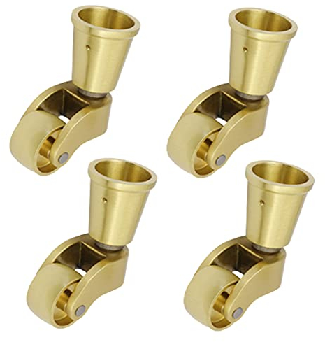 IBOWZ Transportrollen Lenkrollen 4er-Pack Lenkrollen,Lenkrollen aus massivem Messing,Lenkrolle für antike Möbel,kleine Räder für Trolleys,Cup-Style-Befestigung,Tragfähigkeit 330 lbs/150 kg,m